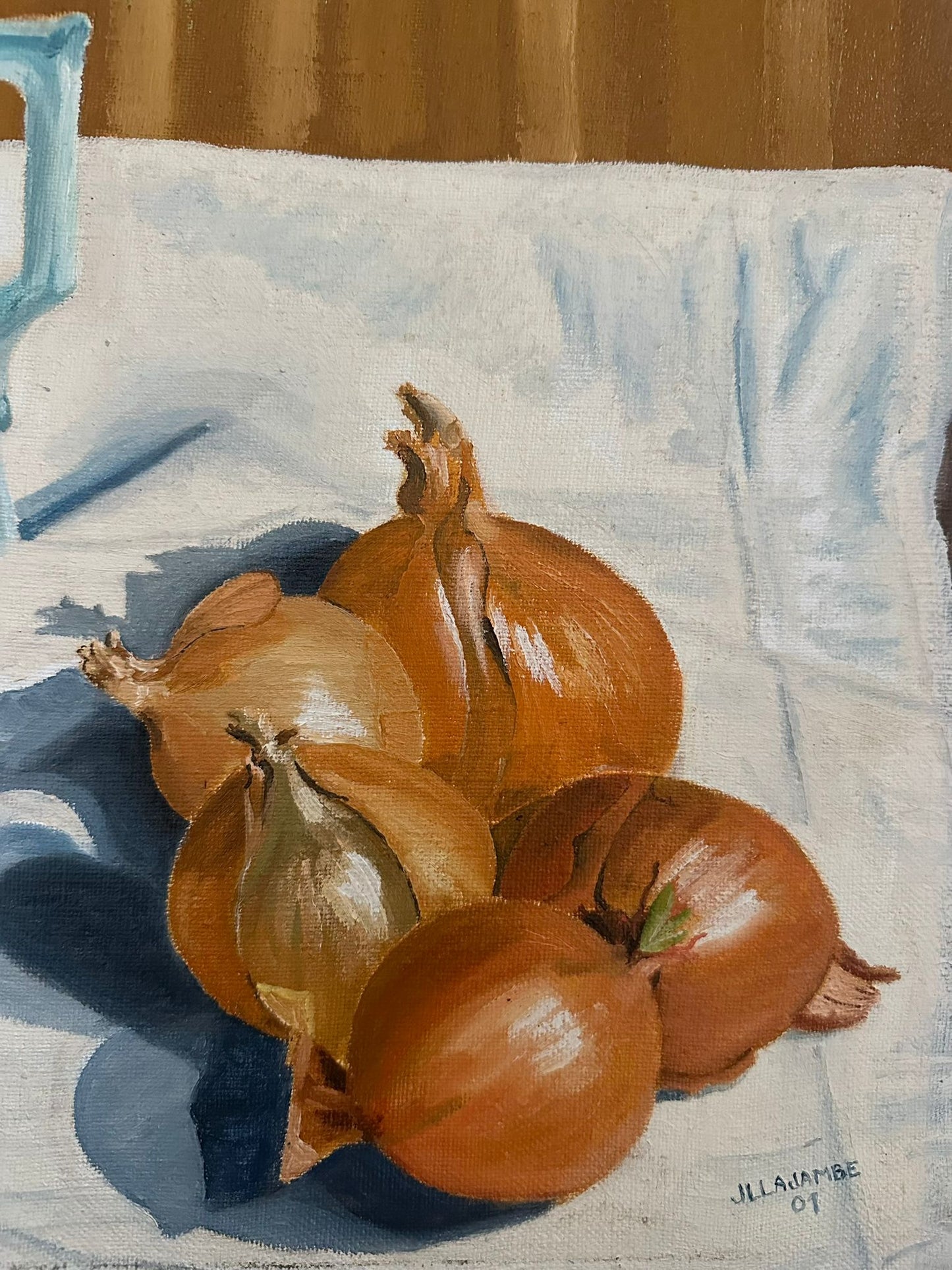Nature morte aux fleurs et oignons