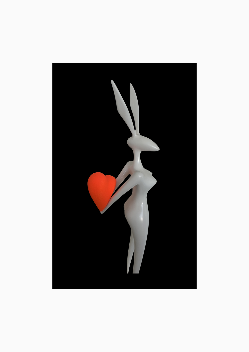 Olivier CAUX – Sculpture – Bad Bunny in White