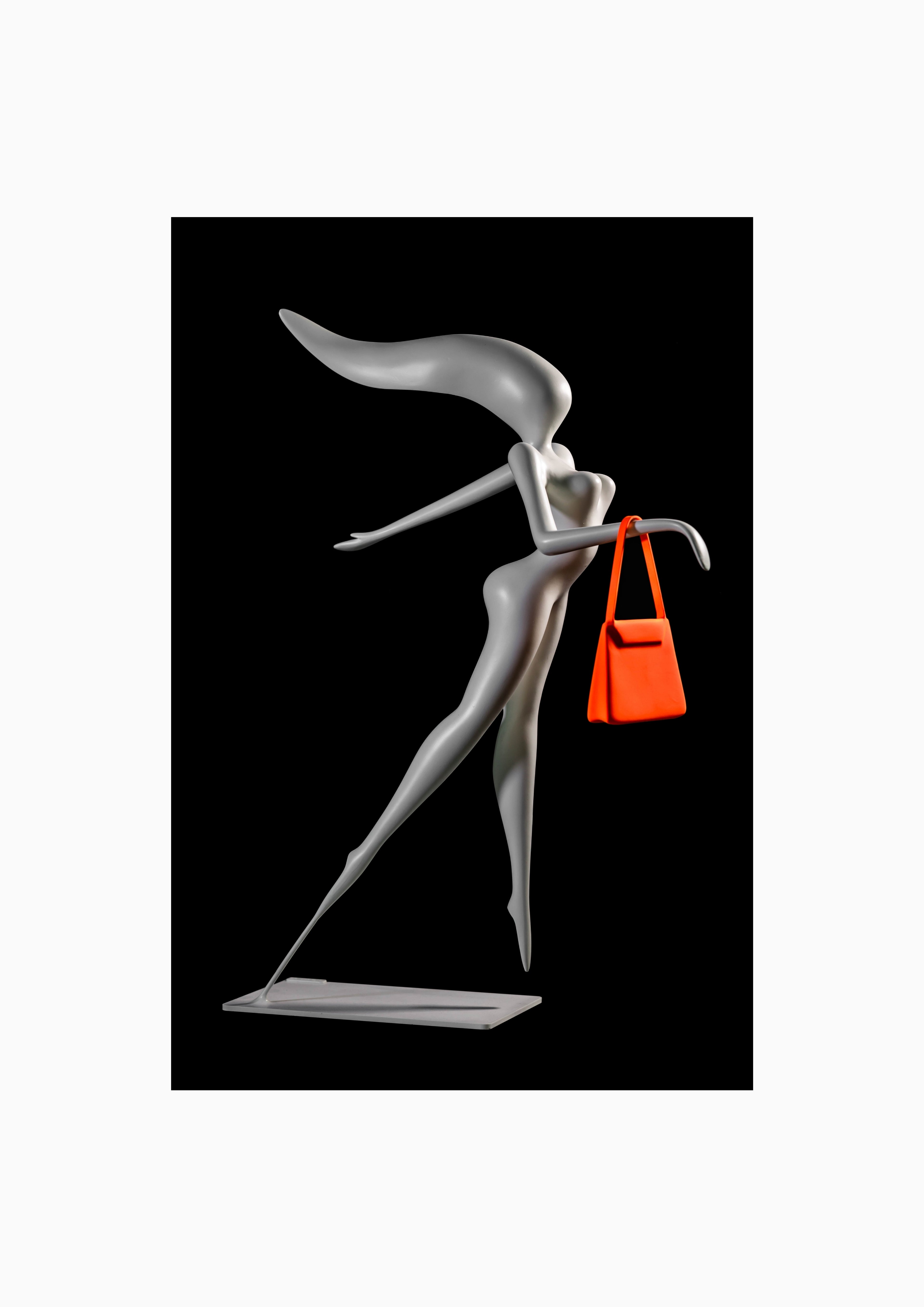 Olivier CAUX – Femme au K Orange Fluo – ArtCollection
