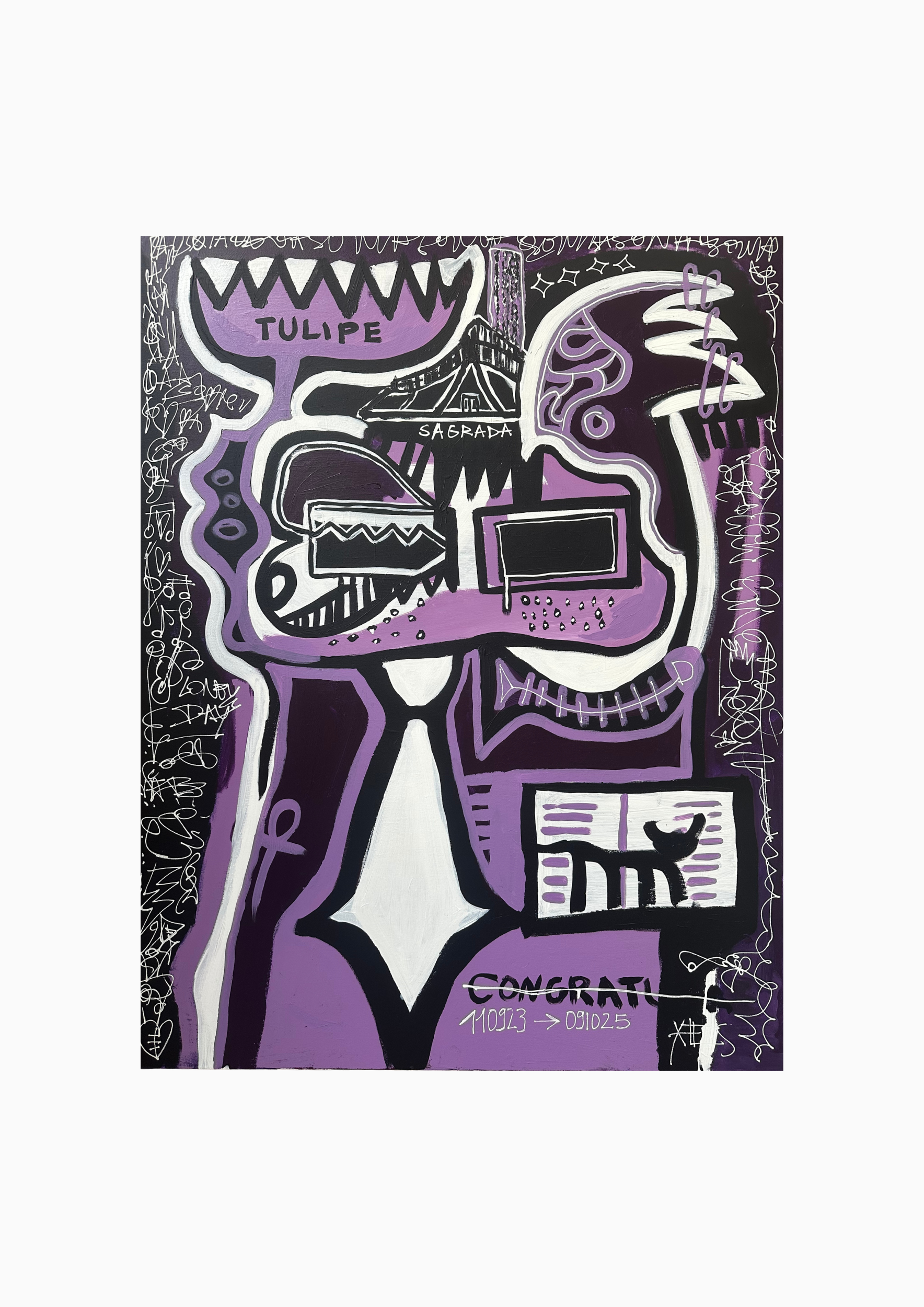 XEES – Peinture – Parce qu’elle aimait le violet I